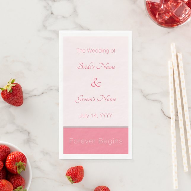 Rose Pink Forever fängt einfach an, eine elegante  Serviette (Beispiel)