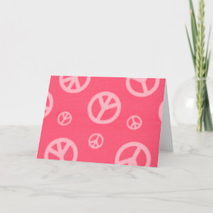 ROSE PINK FRIEDENSZEICHEN GREETKARTE KARTE