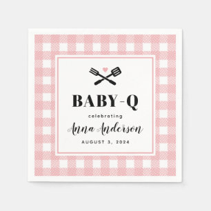 Rose Pink Gingham Kariert Baby Q Dusche Serviette