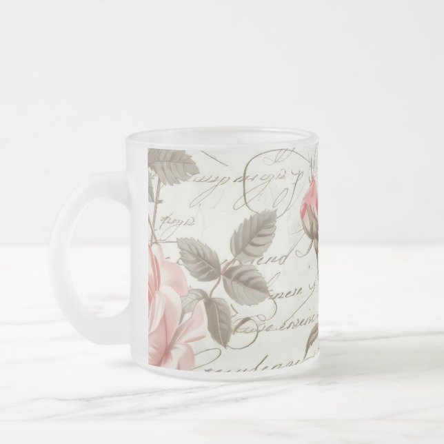 Rose Pink Glass Cup Mattglastasse (Links)