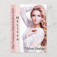 Rose Pink Glitz Pageant Autografikkarte