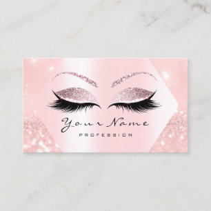 Rose Pink Glitzer Makeup Artist Lashes Browns Visitenkarte