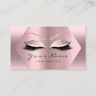 Rose Pink Glitzer Makeup Artist Lashes Studio Visitenkarte