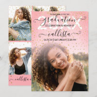 Rose Pink Gold Confetti FotoCollage Abschluss