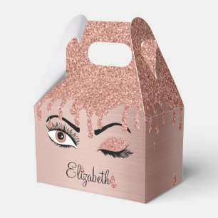 Rose Pink Gold Eyelashes Glitzer Geschenkschachtel