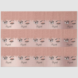 Rose Pink Gold Eyelashes Glitzer Name Seidenpapier