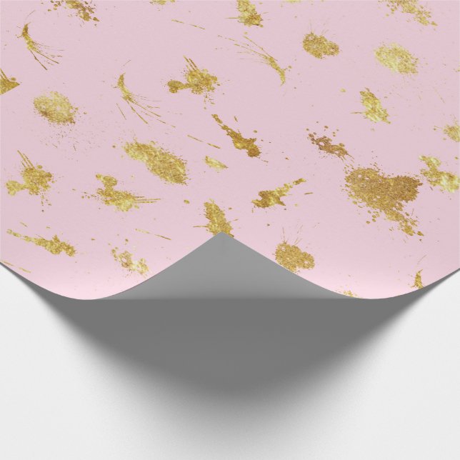 Rose Pink & Gold Wrapping Paper Geschenkwrap Geschenkpapier (Ecke)