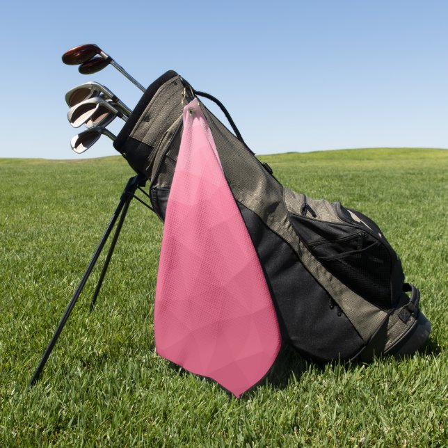 Rose pink gradient geometric mesh pattern golfhandtuch (Gras)