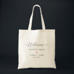 Rose Pink Heart Wedding Welcome Bag, Tragetasche<br><div class="desc">Modern. Minimal. Füllen Sie diese schöne Tasche mit Ihren Lieblings-Leckereien,  um Gäste zu Ihrer Hochzeit willkommen zu heißen!</div>