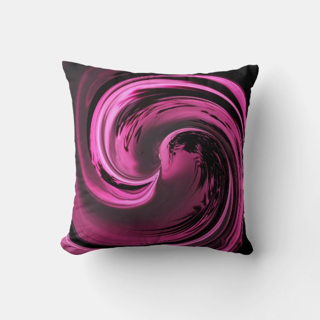 Rose Pink Island Wave Throw Kissen (Vorderseite)