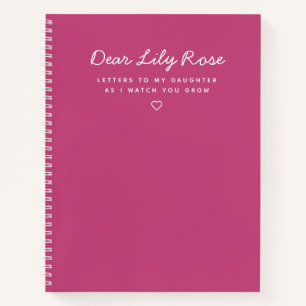 Rose Pink Letters to My Daughter Keepake Notebook Notizbuch