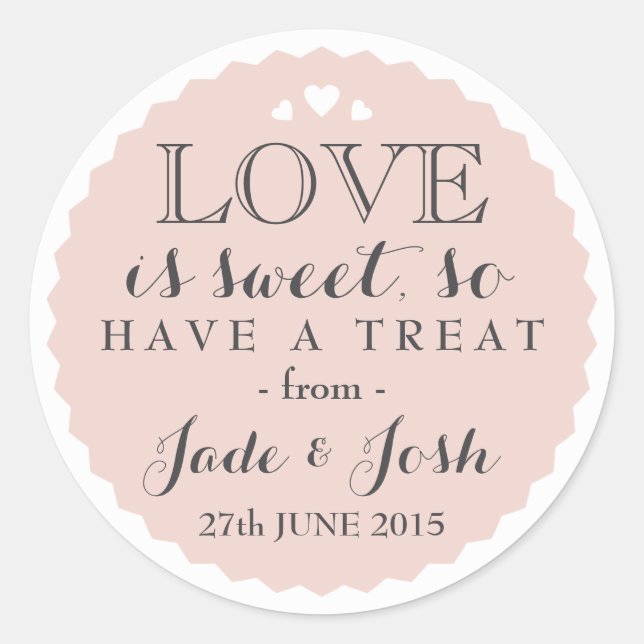 Rose Pink Liebe ist Sweet Bottlecap Style Gefallen Runder Aufkleber (Vorderseite)