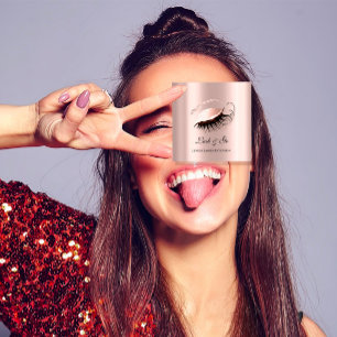 Rose Pink Makeup Artist Lashes Extension Microblad Quadratische Visitenkarte