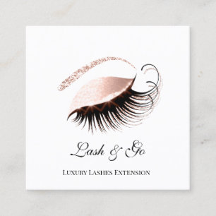 Rose Pink Makeup Artist Lashes Weiß Quadratische Visitenkarte