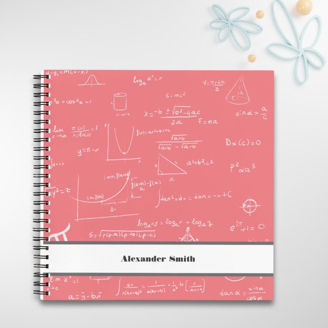 Rose Pink Math Equations Graphics and Formeln Notizbuch (Von Creator hochgeladen)