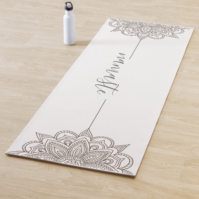Rose Pink Namaste Mandala White Yoga Mat Yogamatte (Beispiel)