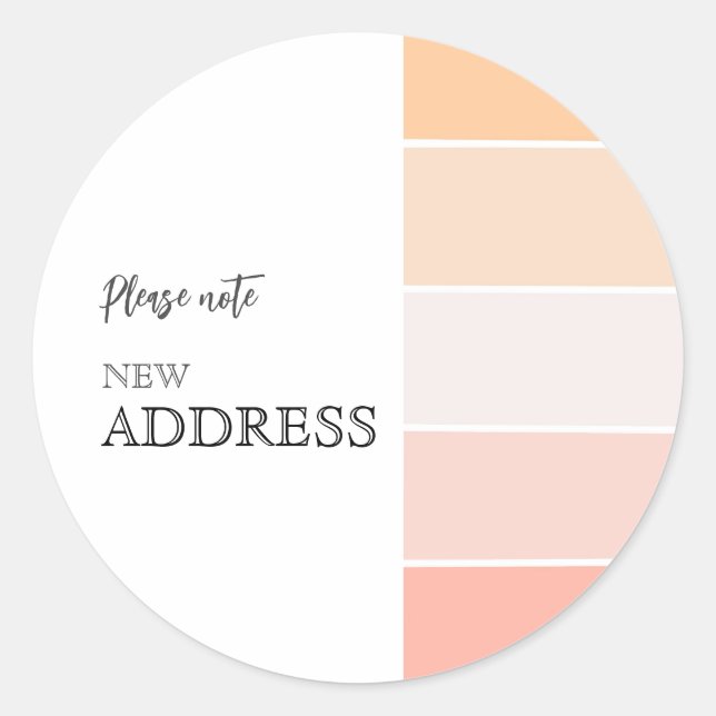 Rose Pink Peach Moving Announcement Classic Round Runder Aufkleber (Vorderseite)