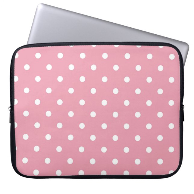 Rose Pink Polka Dot Laptop-Sieb Laptopschutzhülle (Vorderseite)
