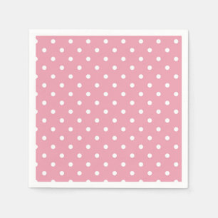 Rose Pink Polka Dot Papier Napkins Serviette