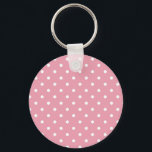 Rose Pink Polka Dot Schlüsselanhänger<br><div class="desc">Ein schöner Rosaton,  der nur einen Hauch rosiger Farbe hat,  was es zu dunkel für hellere,  hellere Namen macht. Einige der Produkte enthalten auch passende Rose- und Weißpolka-Punkte. Sie sind eine leere Leinwand,  die für Ihren Text oder Ihr Bild bereit ist.</div>