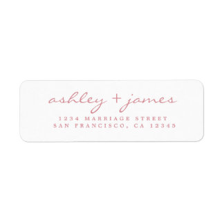 Rose Pink Script Elegant Hochzeit Rücksendeadresse