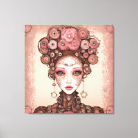 ROSE PINK STEAMPUNK KÜNFTIGE FANTASY PORTRAIT FRAU