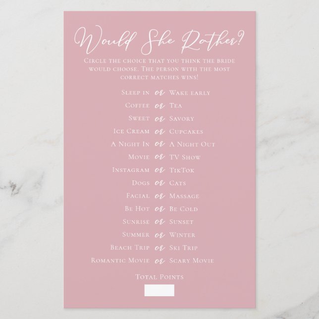 Rose Pink würde sie eher Brautparty spielen (Vorderseite)