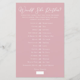 Rose Pink würde sie eher Brautparty spielen