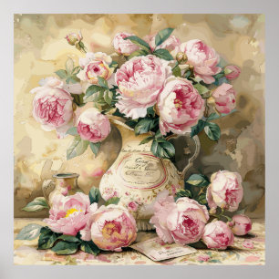 Rose Pitcher Floral Komposition Poster