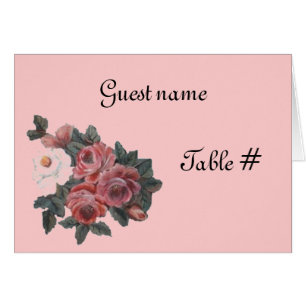Rose - Platzkarte für die Hochzeit