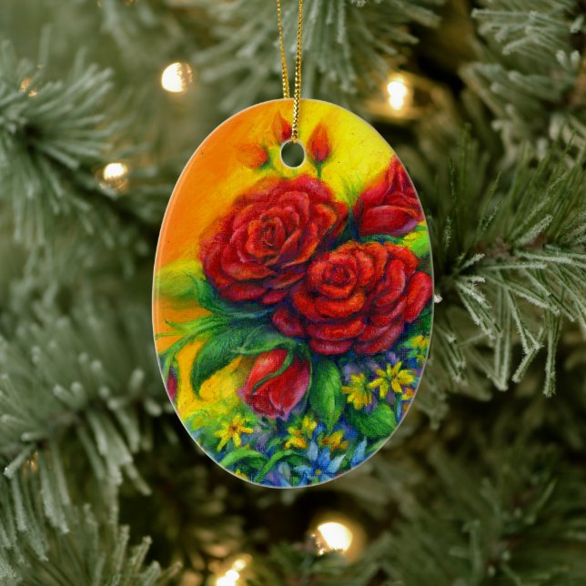 Rose Plumage Keramik Ornament (Baum)