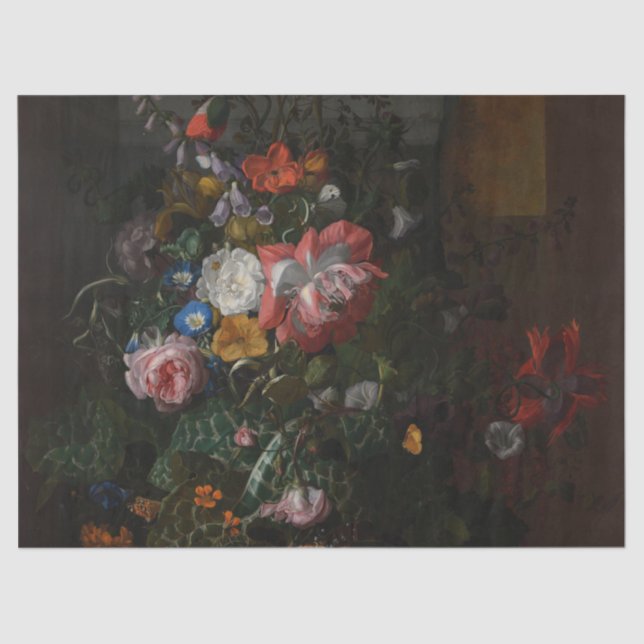 Rose Poppies und andere Blume - Rachel Ruysch Seidenpapier (Vorderseite)