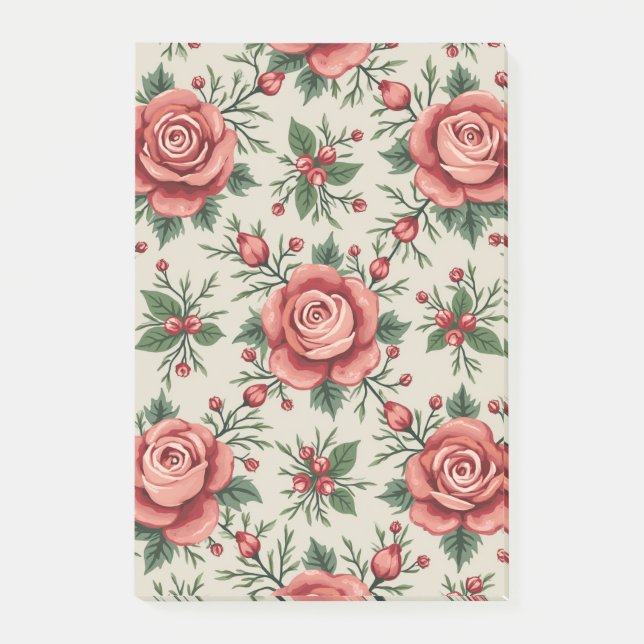 Rose Post-it Klebezettel (Vorderseite)