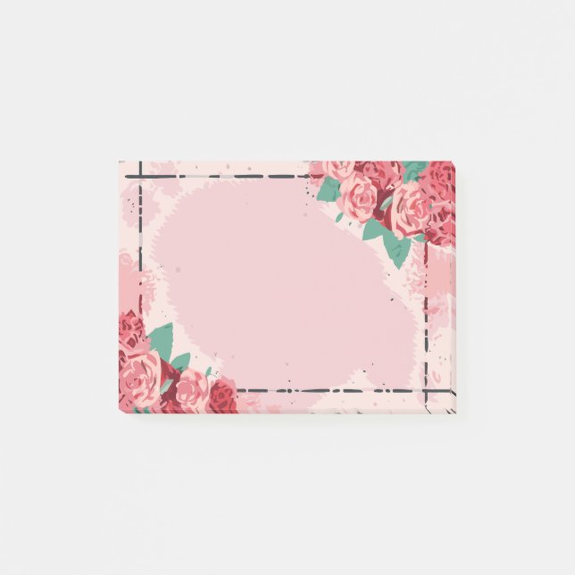 Rose Post-it Klebezettel (Vorderseite)