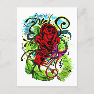 Rose Postkarte