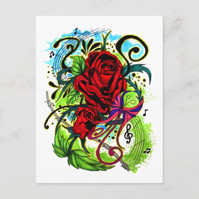 Rose Postkarte (Vorderseite)