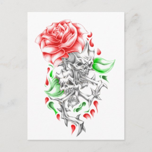Rose Postkarte (Vorderseite)