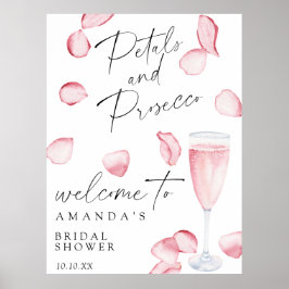 Rose Prosecco begrüßt Brautparty Party Poster