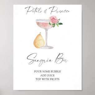Rose Prosecco Brautparty - Sangria Bar Poster