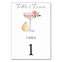 Rose Prosecco - Hochzeit Tischnummer