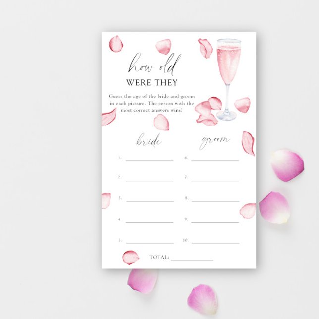 Rose Prosecco - Wie alt waren sie Brautspiel (Von Creator hochgeladen)