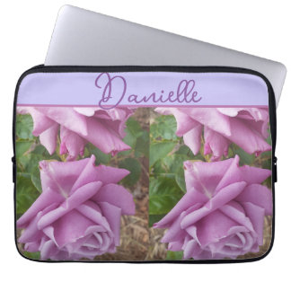Rose Purple Flower floral Girls Name Birthday Laptopschutzhülle