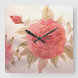 Rose Quadratische Wanduhr
