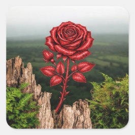 Rose  quadratischer aufkleber