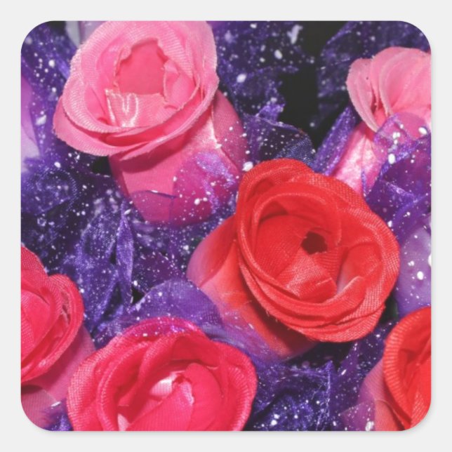 Rose Quadratischer Aufkleber (Vorderseite)