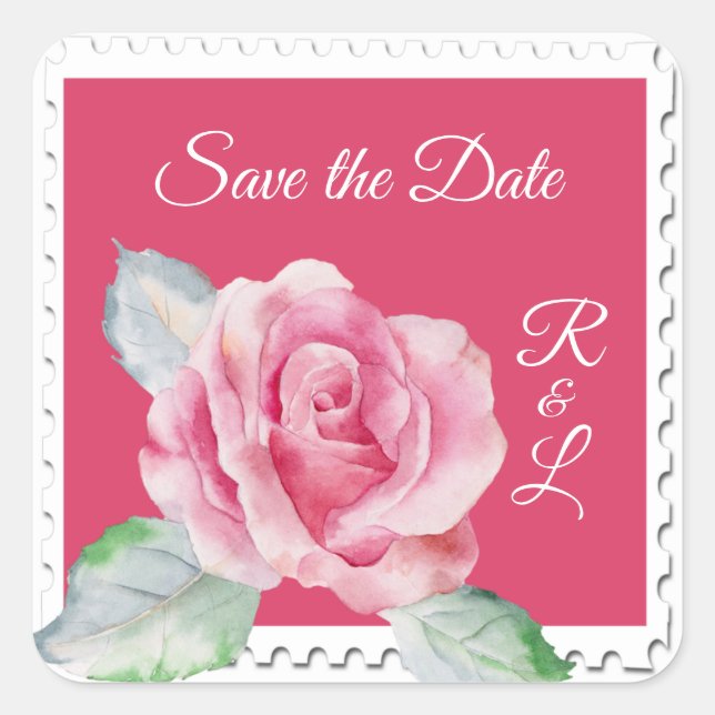Rose Quadratischer Aufkleber (Vorderseite)