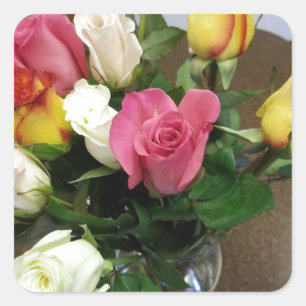 Rose Quadratischer Aufkleber