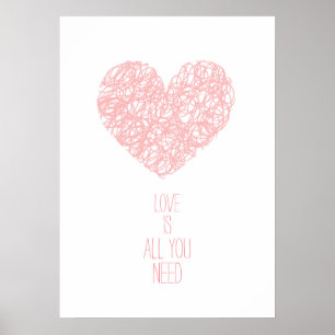 Rose Quarts Liebe ist alles, was Sie brauchen Vale Poster