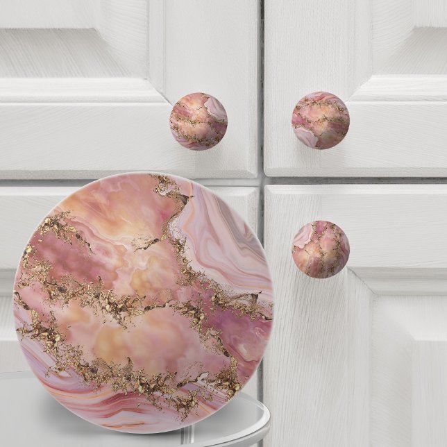 Rose quartz and pastel pink marble keramikknauf (Von Creator hochgeladen)
