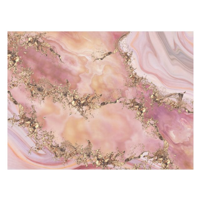 Rose quartz and pastel pink marble tischdecke (Vorderseite (Horizontal))